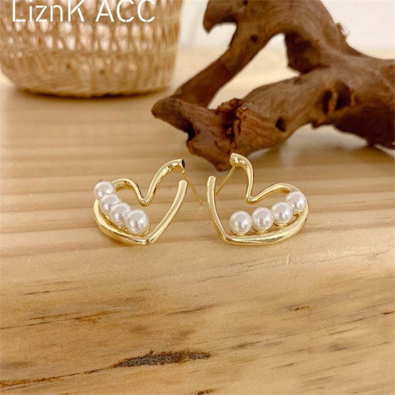 Модные серьги-гвоздики с жемчугом для женщин, свадебные вечеринки, классические ювелирные изделия, геометрические серьги