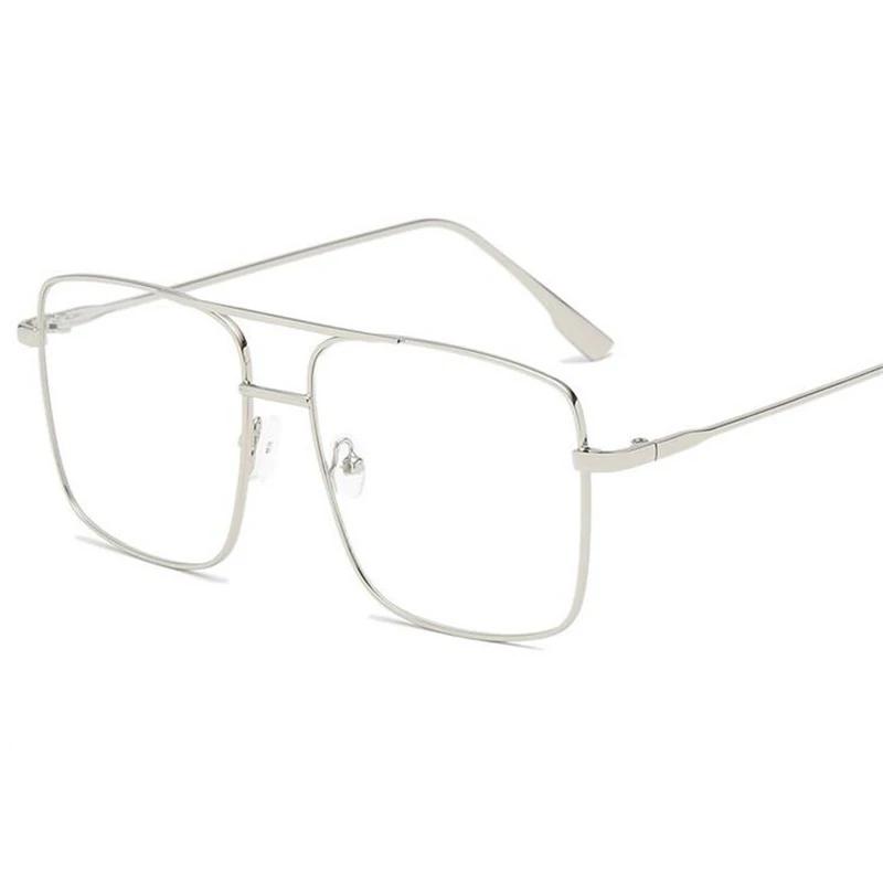 Металлические легкие очки с большой оправой Ретро плоские солнцезащитные очки для мужчин женщин Модные классические однотонные очки