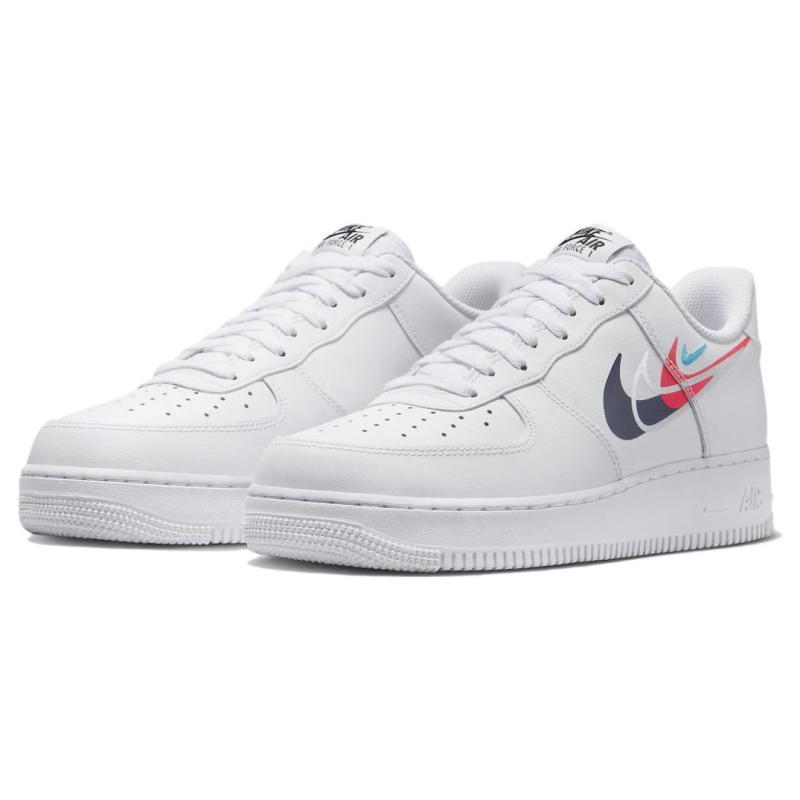 Nike Air Force 1 Low '07 Quadruple Swoosh White Navy Crimson Sneakers FJ4226-100