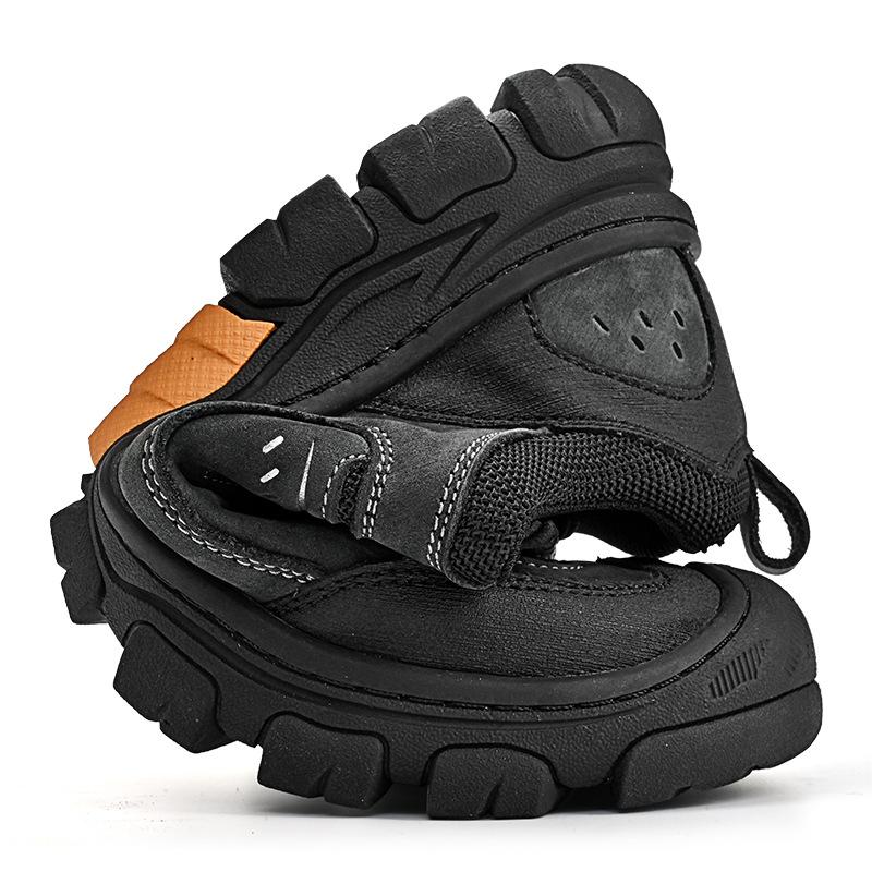 2025 Независимая станция Взрывная кожаная обувь для активного отдыха с инструментальной подошвой Мужские туфли с закрытым носком, нескользящие, с низким верхом, для пеших прогулок, повседневные