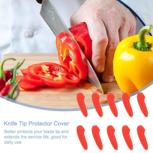 uxcell Blade Knife Tip Protective Covers, Plastic Knife Guard Sleeves, Knife Blade Tip Sleeve Covers for Kitchen, Red, 100 Pieces