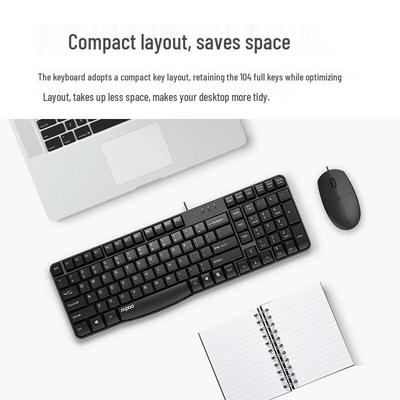 Проводной комплект клавиатуры и мыши Rapoo X100S