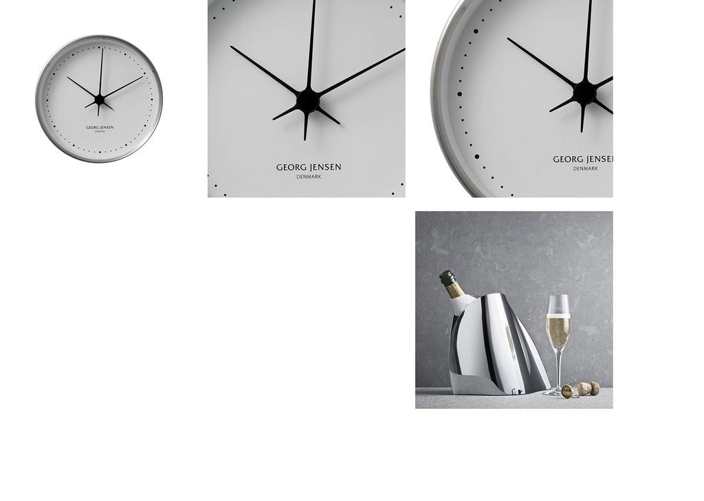 Georg Jensen Henning Koppel 22 см Серебряные часы с белым циферблатом, Прибл.. Диаметр 22 см, 3587574