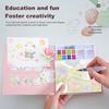 1 Set Watercolor Coloring Book with Pigment Paintbrush Educational Portable Cartoon Panda Bunny Watercolor Painting Kit Toddlers Boys Girls Gift