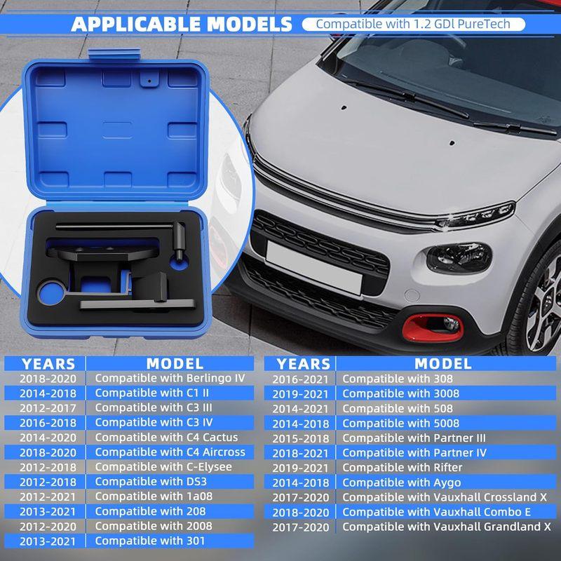 Engine timing kit Timing Belt Kit Chain camshaft tool kit 1.2 VTI compatible with Citroën Peugeot DS and For Opel since 2018