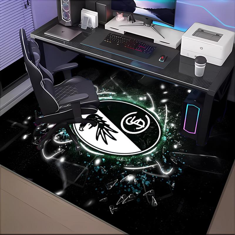 Eagle Symbol Frei-burg Football Rug for Living Room, Game Rooms, Office, Bedroom, Office Floor Mat Playful Design, fan gifts Christmas decor