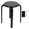 Bar Stool Anti Slip Bent Wood Stacking Chair Stackable Stool for Kitchen Office Party(Black )