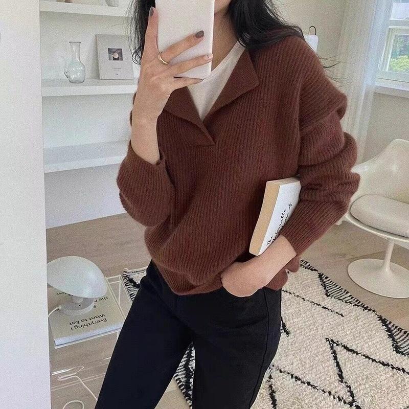 Новый вязаный свитер, женские элегантные полосатые кашемировые пуловеры, пальто, женские джемперы с v-образным вырезом и длинными рукавами