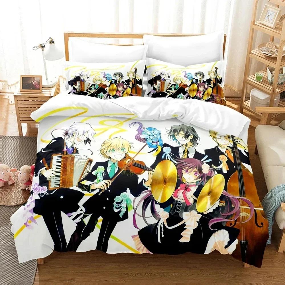 3D Аниме Pandora Hearts Комплект постельного белья Печатный комплект с наволочкой Пододеяльник Мягкий Односпальный Двуспальный Queen Super King