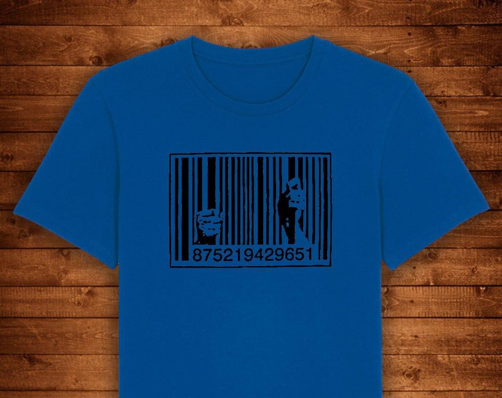 Banksy Consumerism Barcode Slave / T shirt Unique Design Street Wear Art Urban Graphic Tees Top