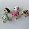 Korean Style Frog Drip Oil Ring Geometric Enamel Ring Creative Painting Ring  Gift
