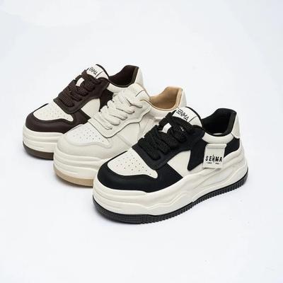 Женская новая простая однотонная дизайнерская вулканизированная обувь весенней моды на толстой подошве для походов по магазинам и офиса, спортивная обувь