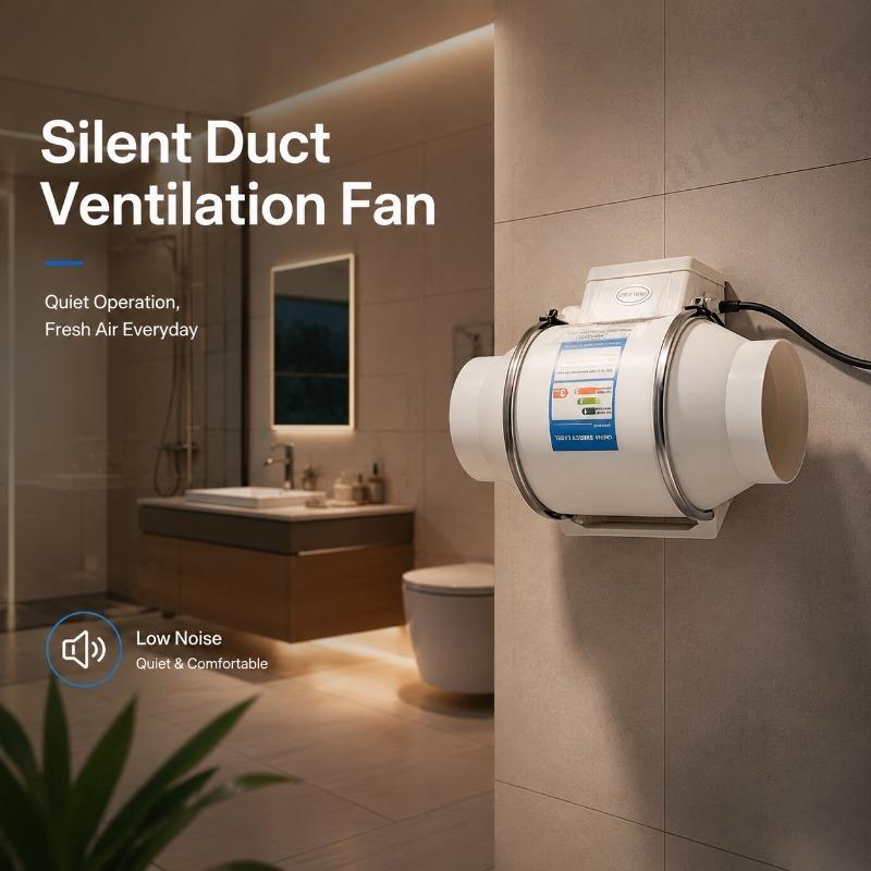3/4/5/6 Inch Electric Exhaust Fan Silent Inline Pipe Duct Fan Extractor Air Ventilation Blower Kitchen Toilet Wall Booster