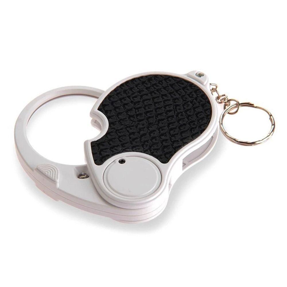 With LED Lamp Handheld Mini 5X Key Chain Magnifiers Magnifying Glass Lens Folding Magnifiers