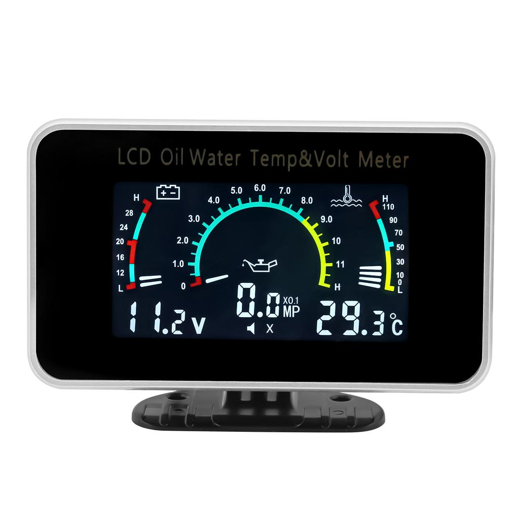 3 in 1 Car LCD Meter Digital Oil Pressure Voltage Gauge Water Temperature Gauge With temp press sensor for Car Truck SUV 12V/24V