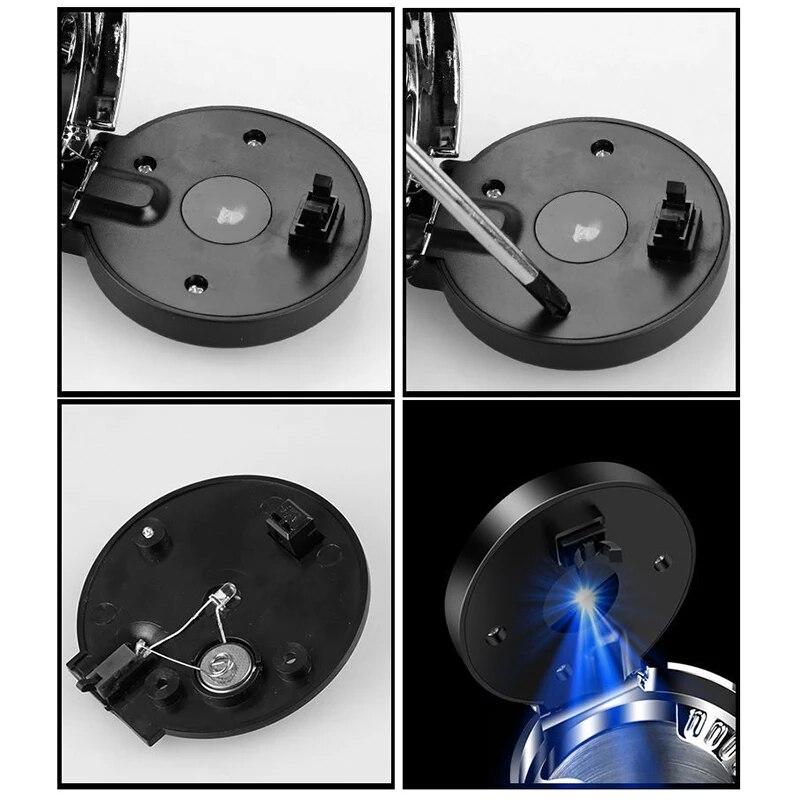 1 Pc New Black Car Ashtray with Metal Liner Universal One-button Open Cover Storage Bucket with LED Light Decorative Accessories