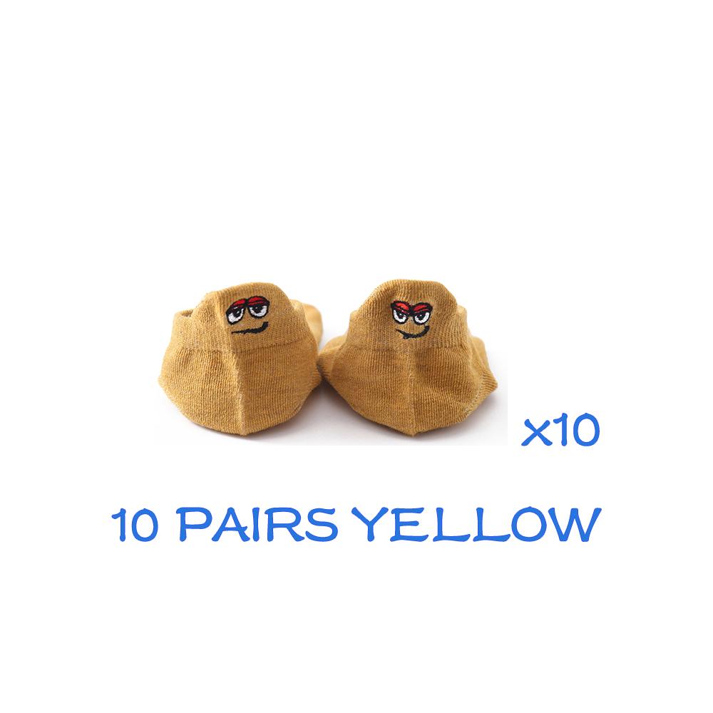 10 пар в упаковке, мужские короткие носки до щиколотки из хлопка с вышитым рисунком, забавные счастливые кавайные носки для пар Calcetines