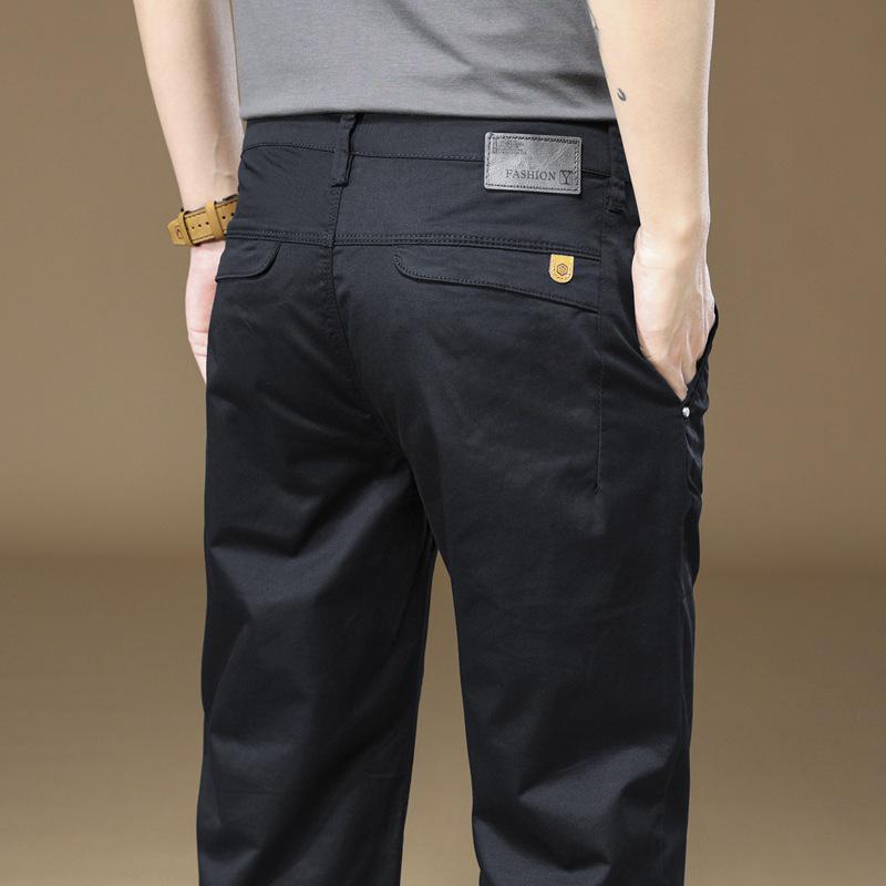 Men's Hong Kong 2025 Spring/Summer Pure Cotton Loose Straight Business Trousers