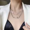 Spice Girl Double Necklace Women's Pin Necklace New Ins Versatile Jewelry Sweater Chain Women's Clavicle Chain Titanium Steel Jewelry
