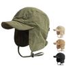 Windproof Velvet Pilot Hat Solid Color Winter Cap Japanese Bomber Hat Outdoor