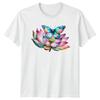 Lotus Flower Butterfly Yoga T-Shirt Womens Floral Nature Tee