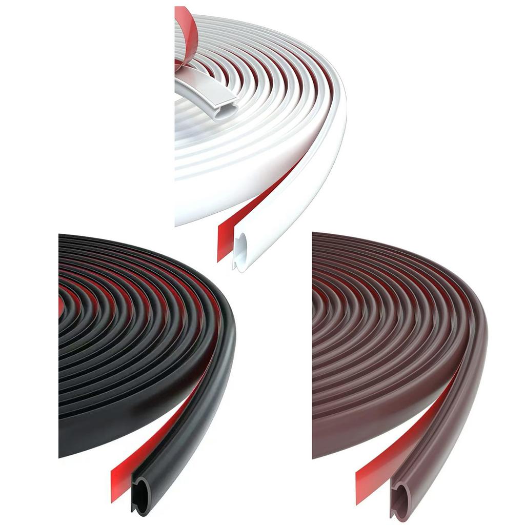 Flexible Quarter Round Molding Self Adhesive Rubber Trim Waterproof Seal for Wall Edge Corner & Staircase Cabinet Edge
