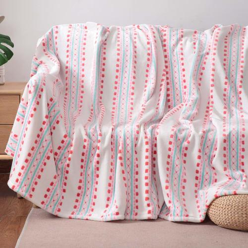 Gemarwel Blanket, Shoulder Throw Blanket, Air Conditioning Protection, Washable, Microfiber, Soft and Warm, Flannel, Stylish, Nordic Style, Fluffy, Pi