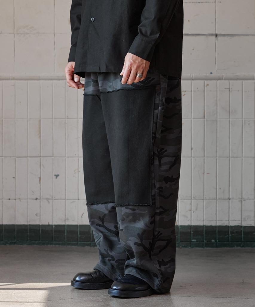 RUGGED HOUSE Double Knee Military Wide Pants Black