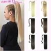 Прямые заколки для волос, хвост, накладные волосы, 22 дюйма, хвостик, шиньон с заколками, синтетические наращивание волос, хвостик