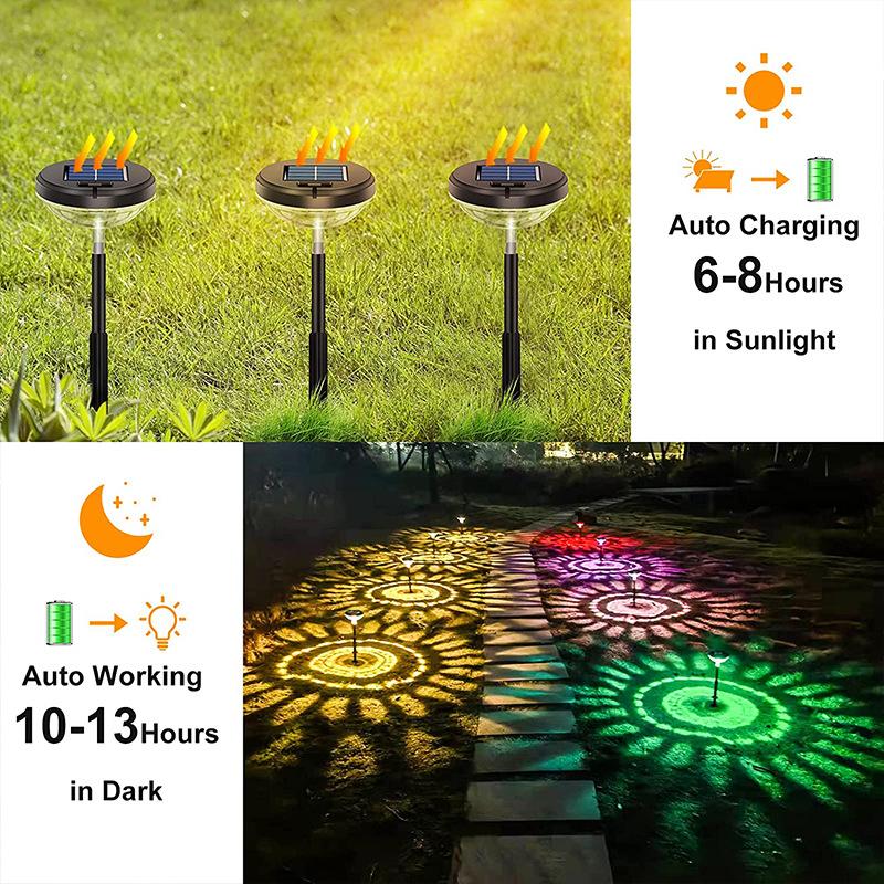 Garden Outdoor Solar LED Lights RGB Multi-Color Lighting Solar Path Lawn Light Christmas Garden Decorative Landscape Shine Lamps