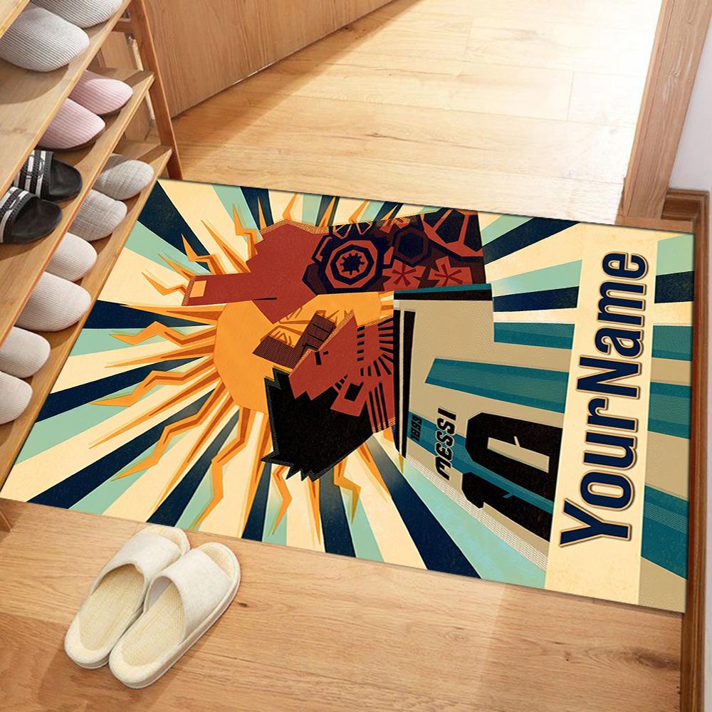 Messi 41 Customize Text Floor Mat Perfect for Kitchen Study room Game Room Dormitory Anti-slip Rug Anime Office Decor Spiritual Gift
