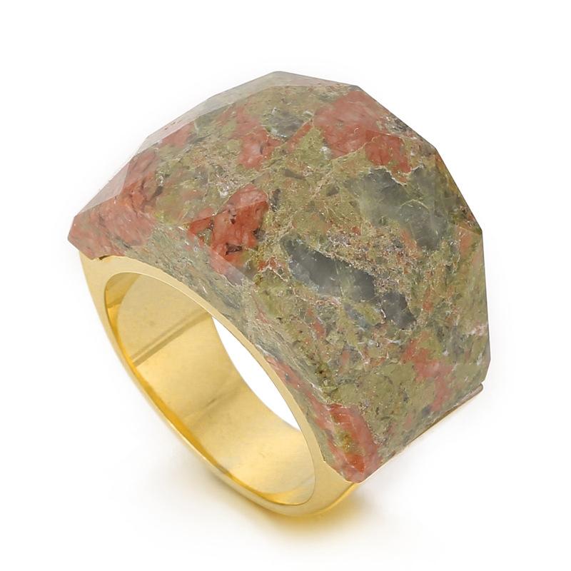 Traditional Stainless Steel Fashion Zircon Women's Multi-color Rose Gold Plated Lovers Wedding Band Ring