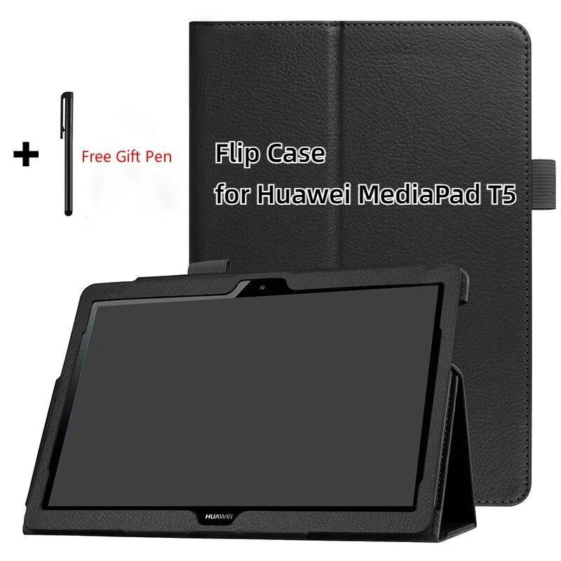 Flip Case for Huawei MediaPad T5 AGS2-W09/L09/L03 10.1 Tablet Cover Funda Stand PU Leather Skin for Huawei Honor 5 10.1 Shell