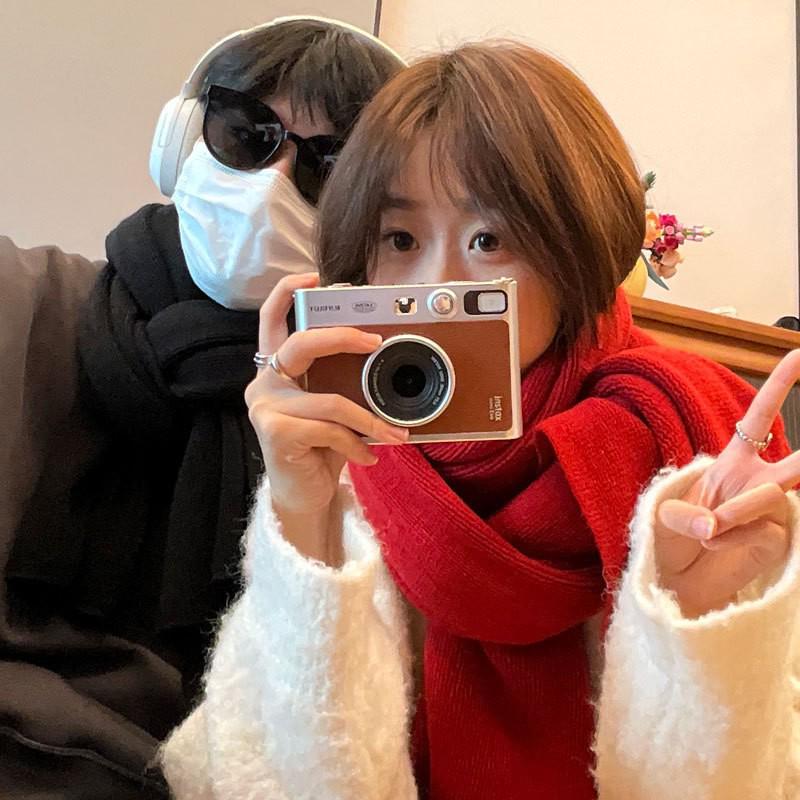 Japanese Style Wool Knitted Scarf: Soft and Warm Solid Color Neck Warmer for Couples – Perfect for Autumn and Winter