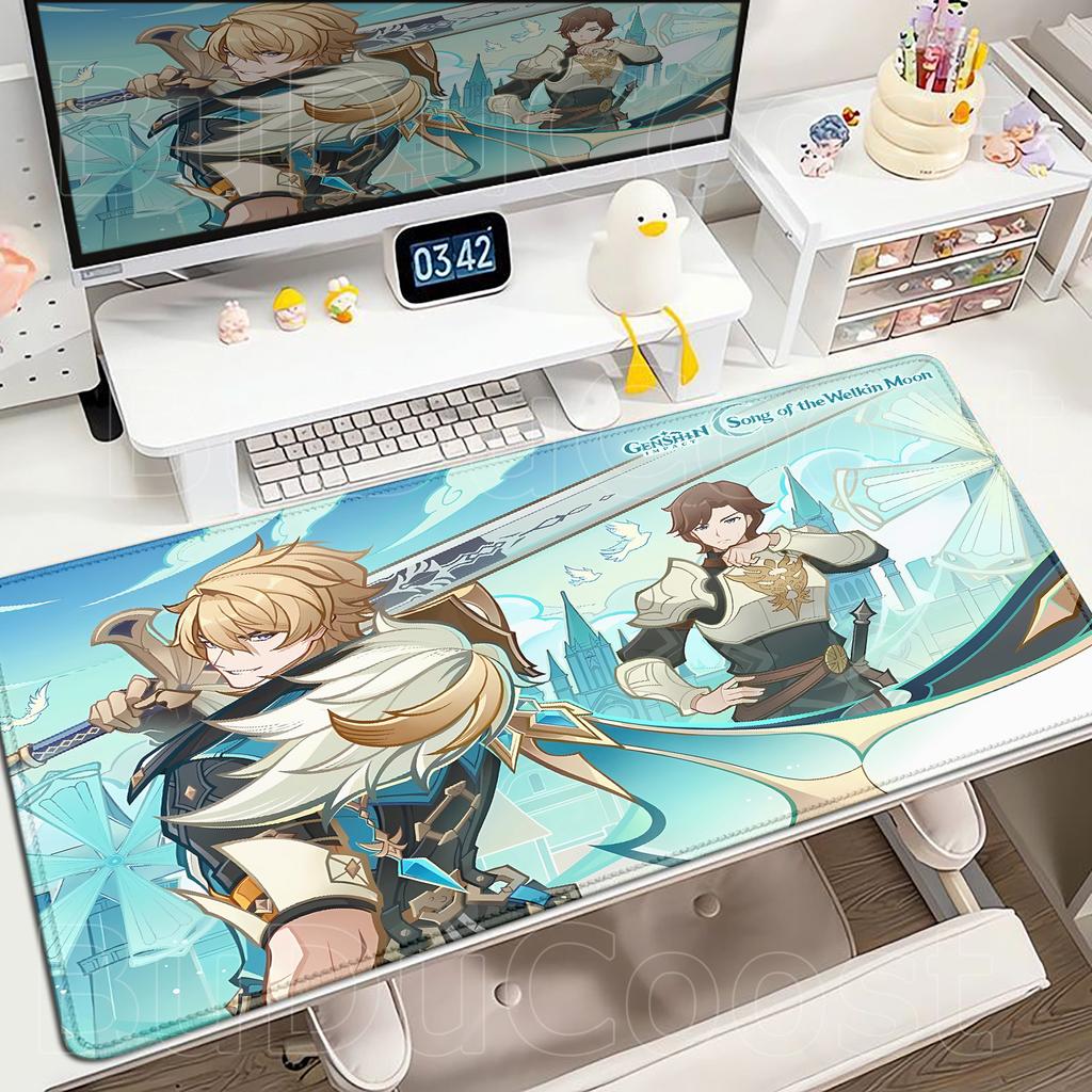 Новый коврик для стола Genshin Impact Аниме Игровой Крутой Varka Игровой коврик для мыши Заблокированный край Нескользящая резиновая игровая подставка Офисный коврик для клавиатуры и мыши