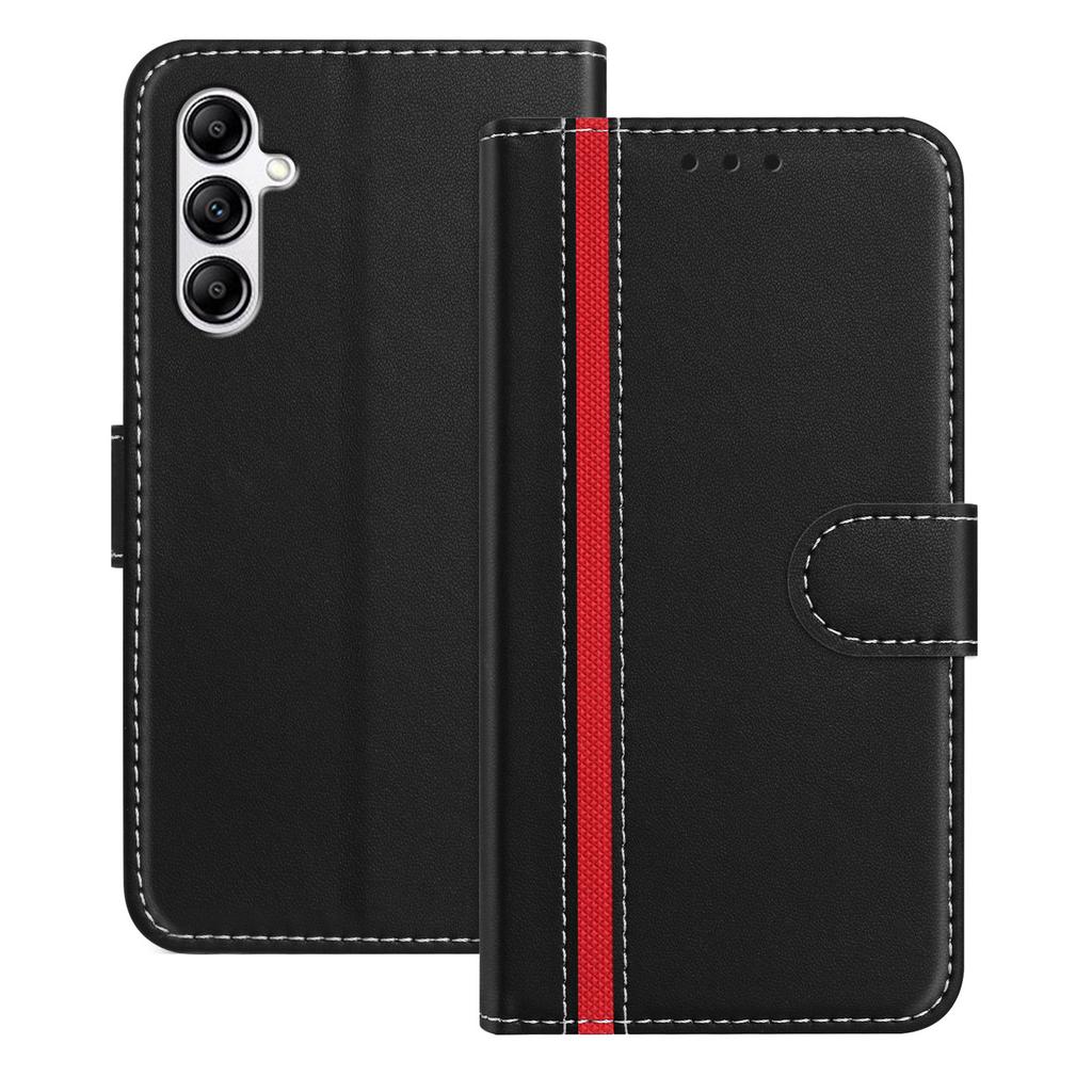 For Samsung Galaxy A14 5G Phone Cases Wallet Stand Color Splicing Leather Cover with Magnetic Clasp