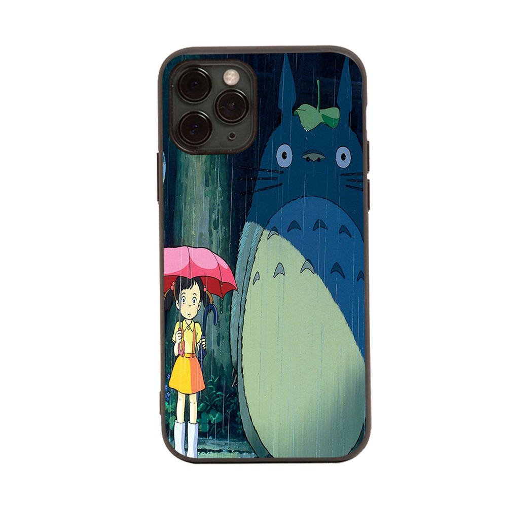 Чехол для iPhone 16 15 Plus 14 13 12 11 Pro 8 7 6S 6 SE 5S X XR XS Max Realme C30 C33 C31 9I Black Sofe Cover WI53 Totoro