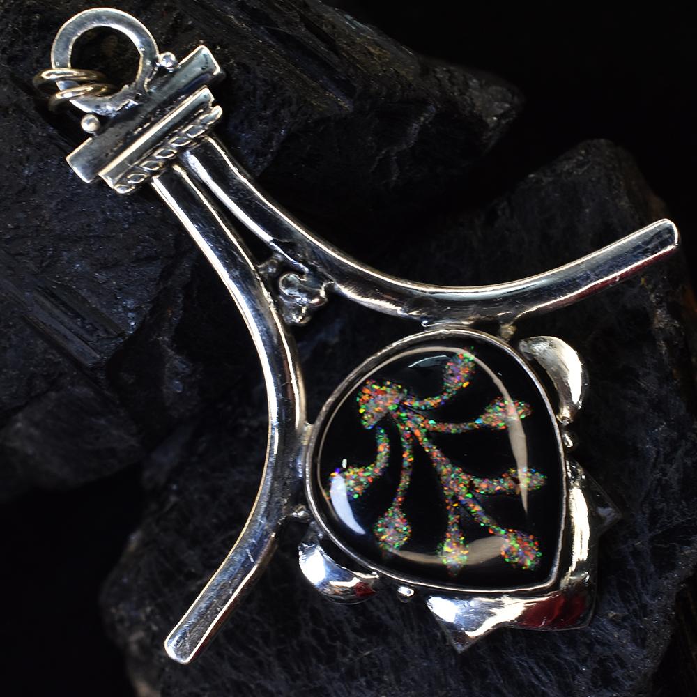 Natural 925 Sterling Silver Pear Cut 47 Ct Opal Gemstone Certified Pendant