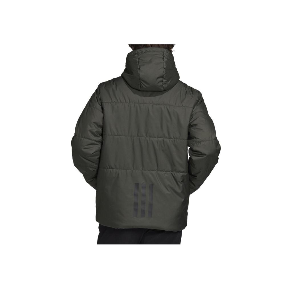 Adidas Windproof Zip Hooded Cotton Jacket Men Outerwear Dark-Green FT2539