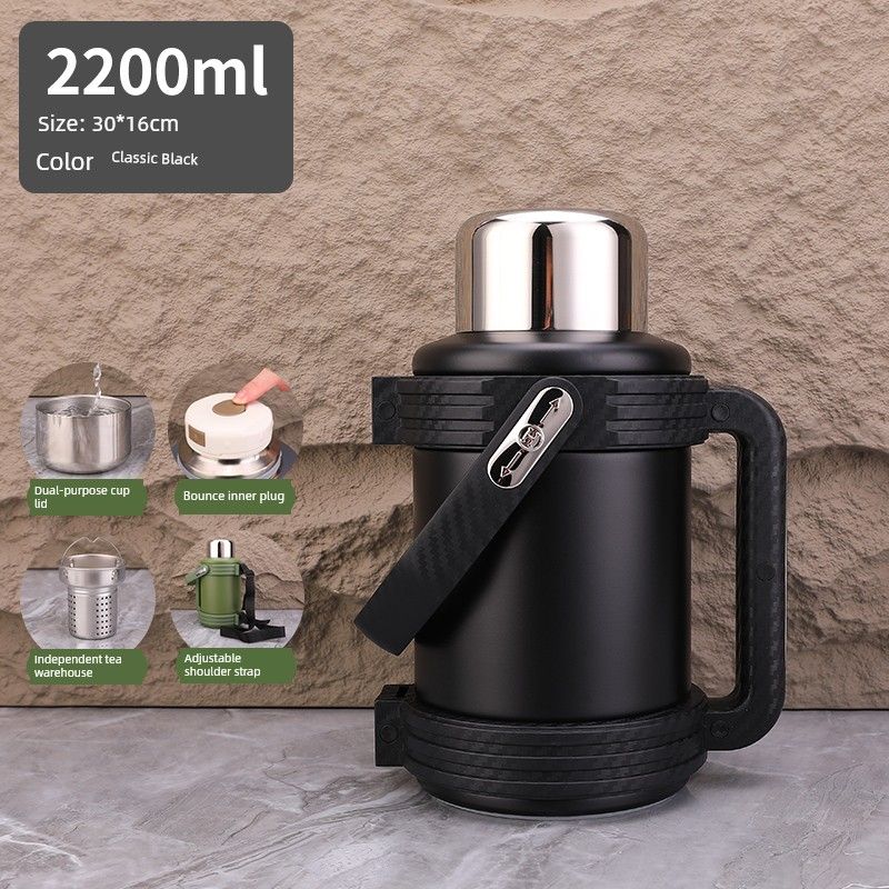 Insulated Kettle, Large Capacity Thermos Cup, Stainless Steel Portable Outdoor Thermos, Travel Car Hot Water Kettle, Cold-Keeping Cup for Home Use