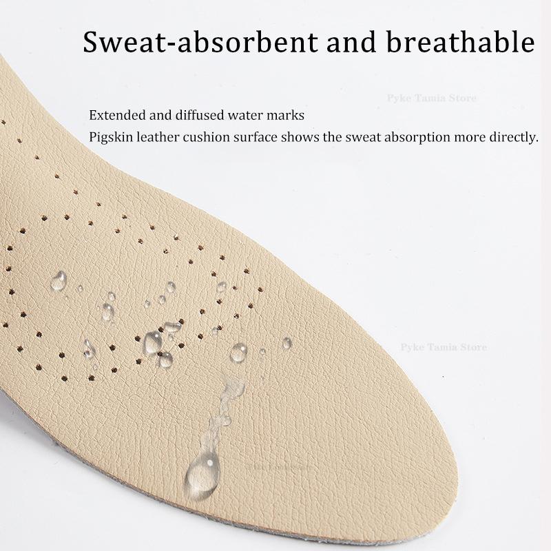 Women's Leather Insoles High-heel Self-adhesive Non-slip Shoes Pads Breathable Sweat Soft Feets Sole Stickers Orthotics Inserts
