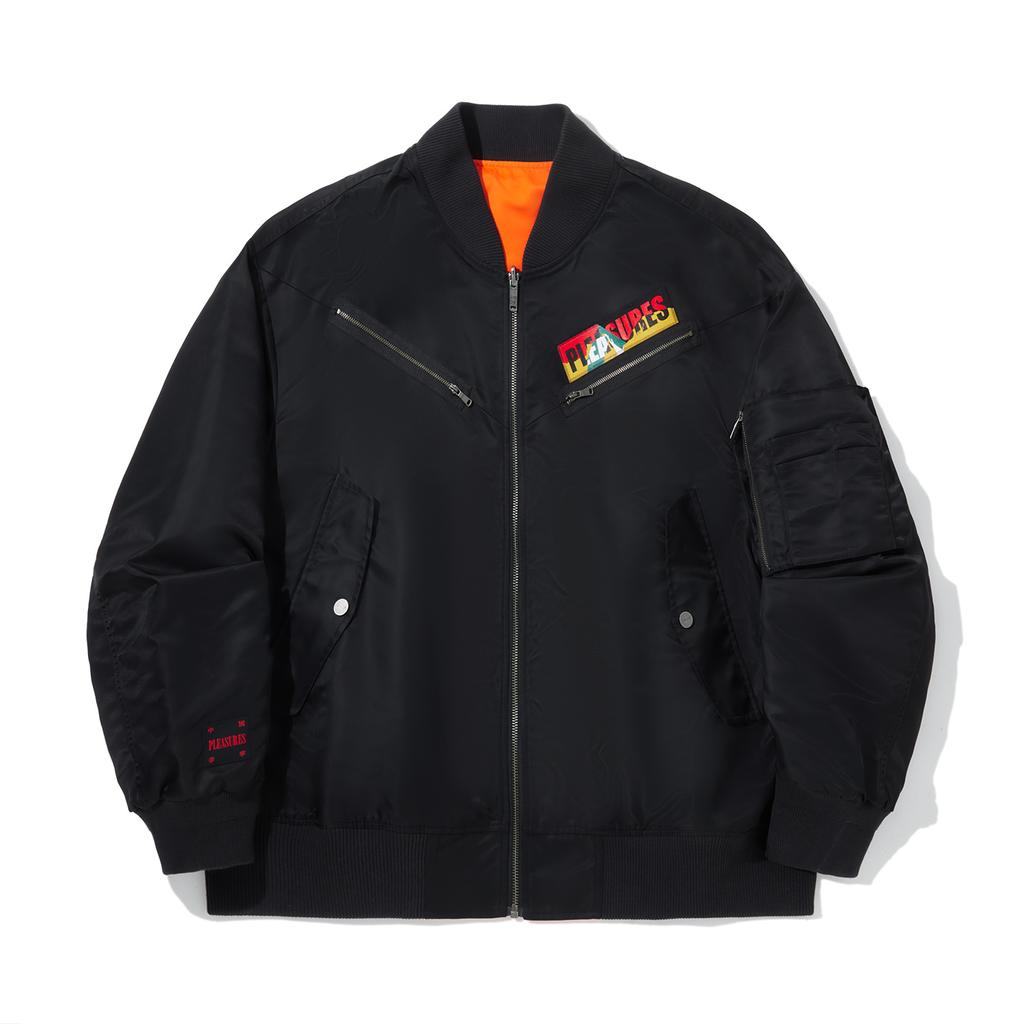 Li Ning X Pleasures Collaboration Skateboard Series Printed Letter Zipper Comfortable Breathable Loose Jacket Men Jackets Black AFDUC67-1