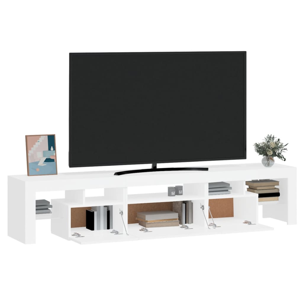 Vidaxl Szafka Pod Tv Z Oświetleniem Led, Biała 200X36,5X40 Cm