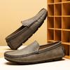 Модная мужская обувь из натуральной кожи, сверхлегкие туфли без застежек на плоской подошве, повседневная обувь, мужские мокасины, супермягкая мужская обувь для вождения, летние лоферы