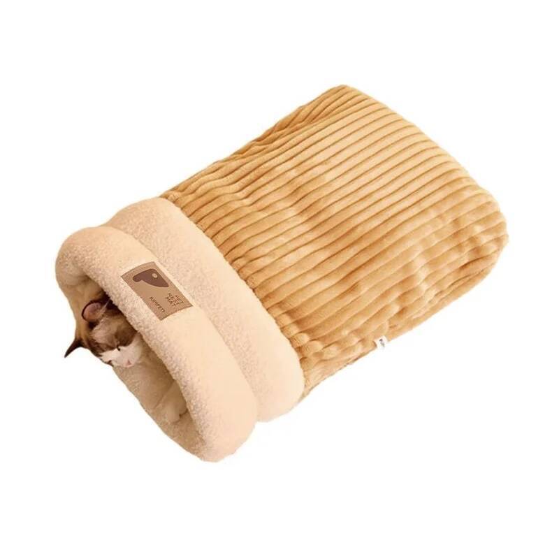 Warm Cat Sleeping Bag Fluffy Feel Thickened Winter Pet Pocket Type Quilt Bed Kitten Puppy Soft Comfortable Nest Pet Supplies