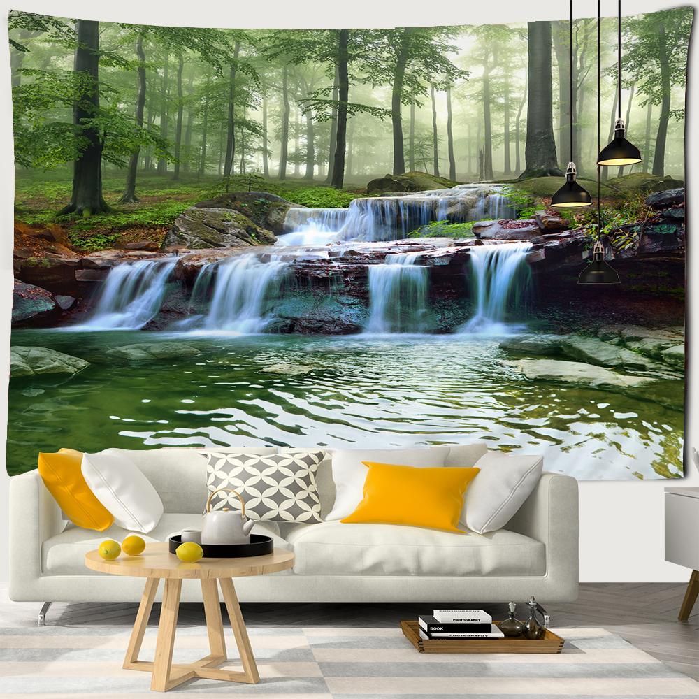 3D пейзаж лес береза лес деревья большой гобелен хиппи настенный гобелен богемный декор гобелен спальня фон ткань