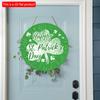 2D Flat 20*20cm1pc Happy St.Patrick'sDay Three-leaf Clover Patterns Hanging Wooden Sign Wall Decoration, St.Patrick'sDay Round Door Pendant Suitable