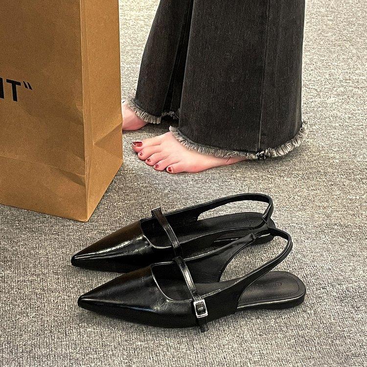 Женские повседневные сандалии из искусственной кожи, модные женские сандалии со стразами на плоской подошве, элегантные сандалии с открытым носком