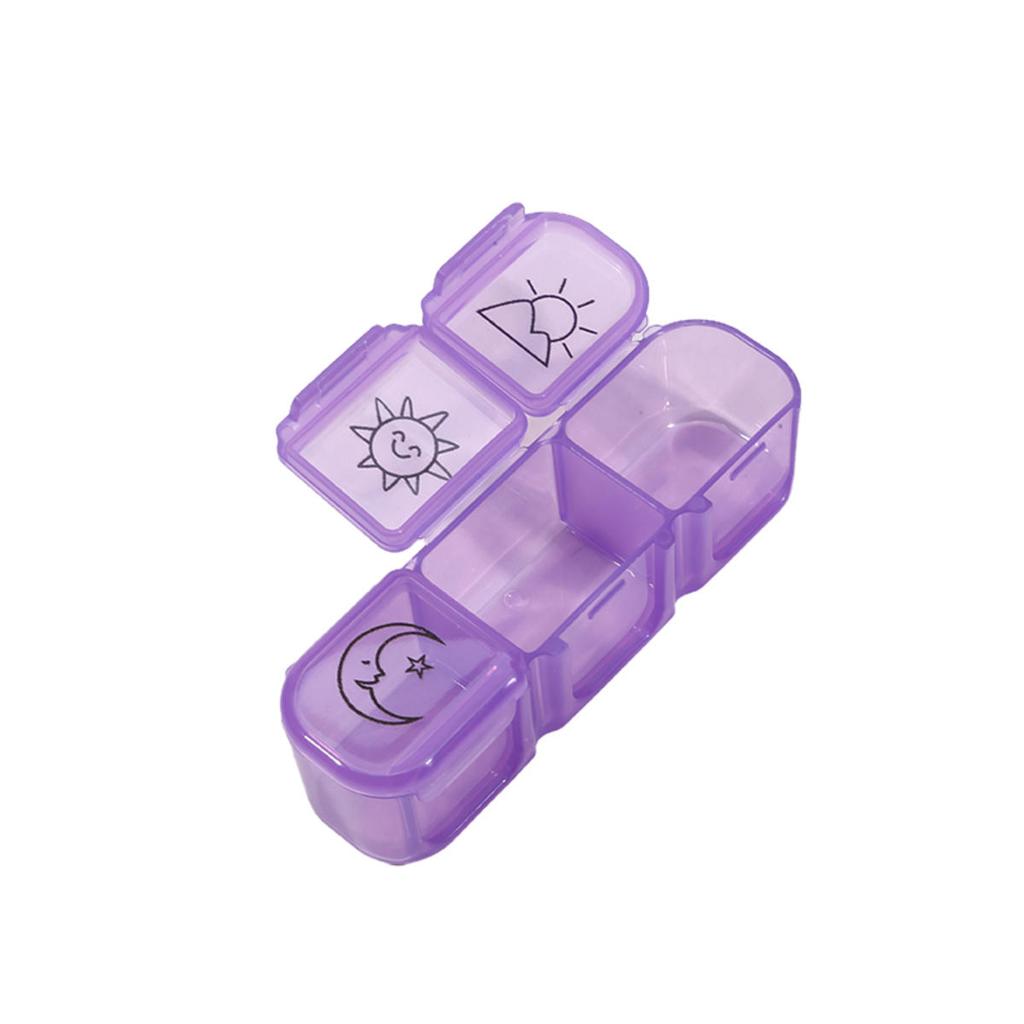 Портативный органайзер для путешествий с тремя сетками, утренний и ночной держатель для рыбьего жира, контейнер для хранения, разноцветный раздельный контейнер