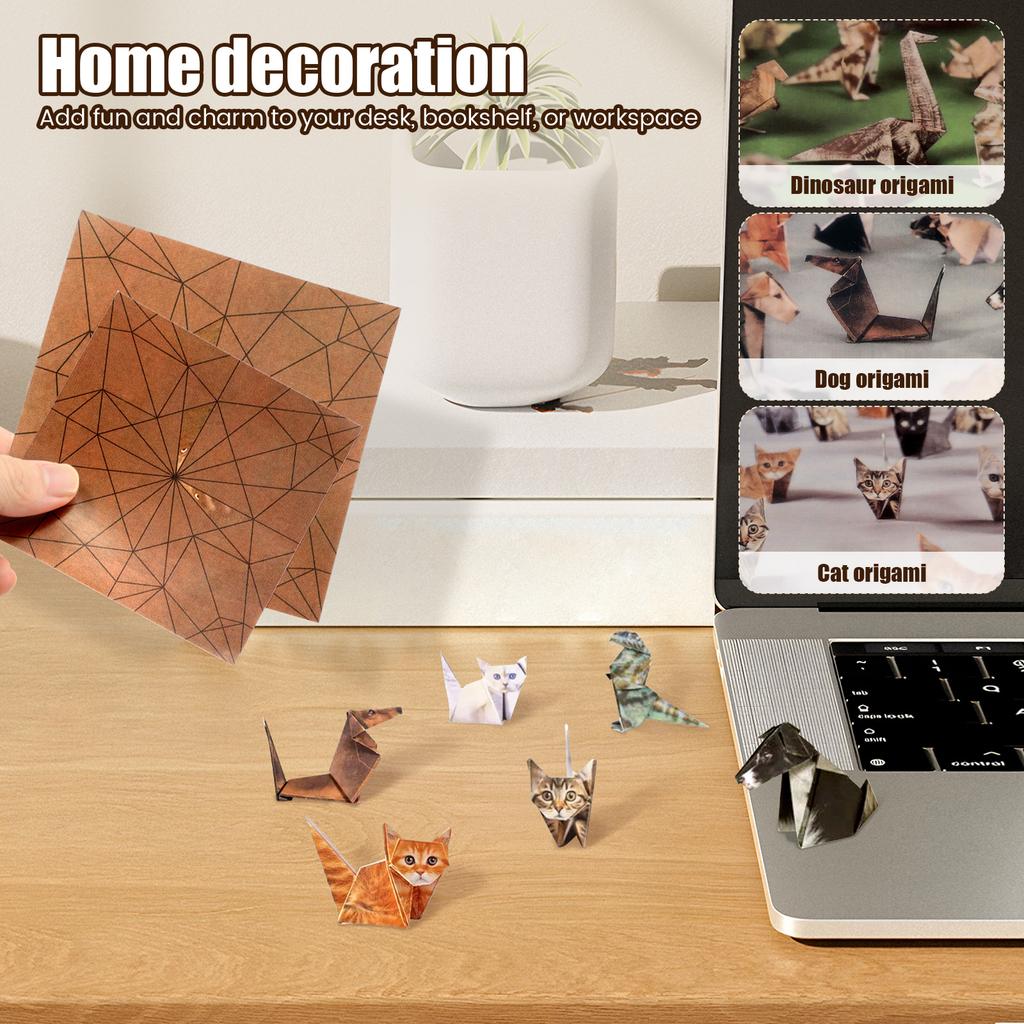 Набор Оригами Кошки Милая Собака Динозавр Ручная Работа Крафт Набор Складной Бумаги 3D Узор Животных DIY Крафт Бумага Для Дома Офиса Декор Стола